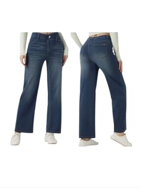 HALARA Flex Mid Rise Crossover Tummy Control Straight Leg Jeans NWT